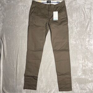 Scotch & Soda Mens 28x32 Mott Super Slim Fit Stretch Chinos Dark Taupe Pants NWT